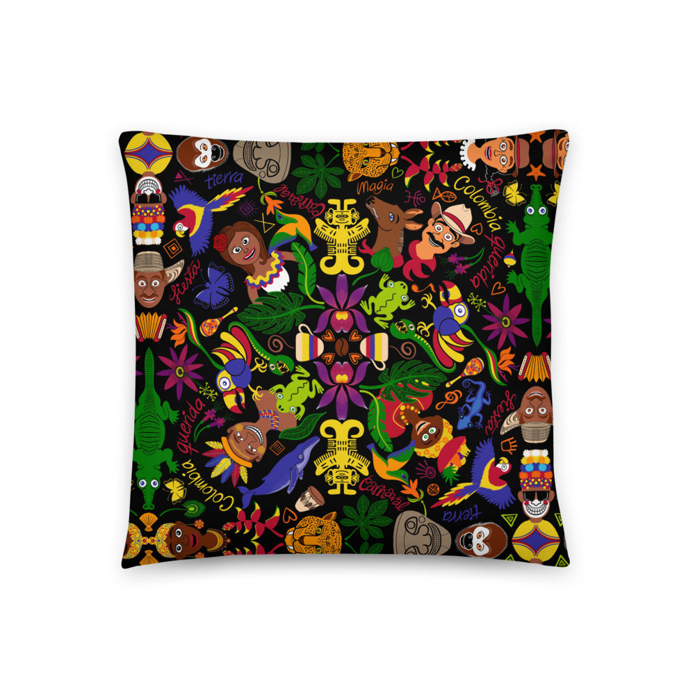 Colombia, the charm of a magical country Basic Pillow. 18x18. Front view