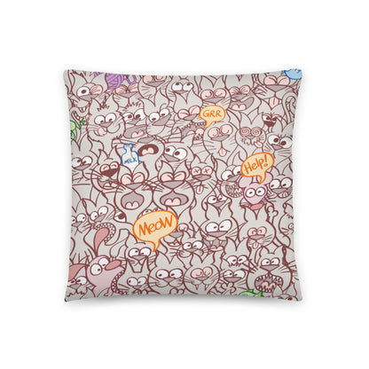 Exclusive design only for real cat lovers Basic Pillow. 18 x 18. Front view