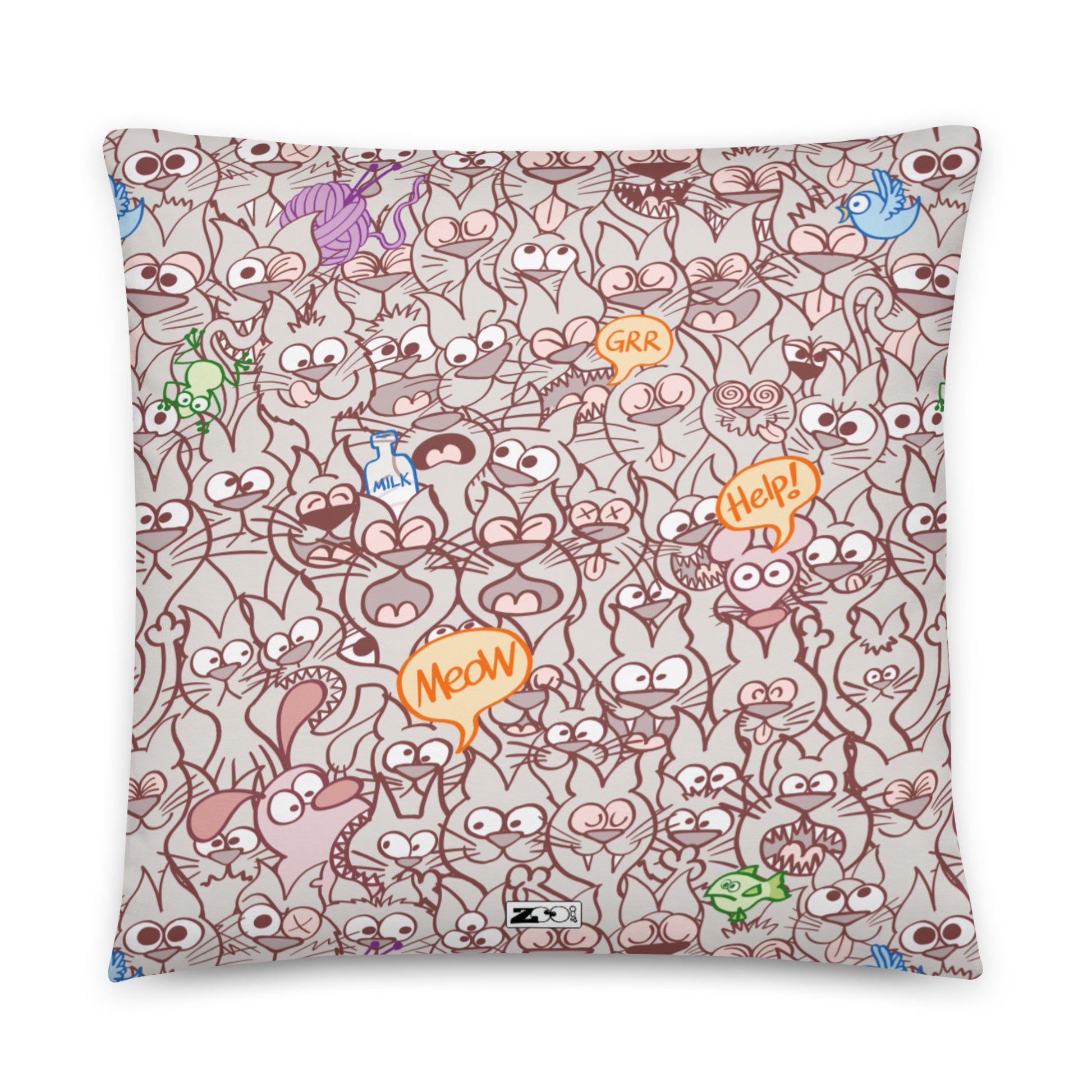 Exclusive design only for real cat lovers Basic Pillow. 22 x 22. Back view