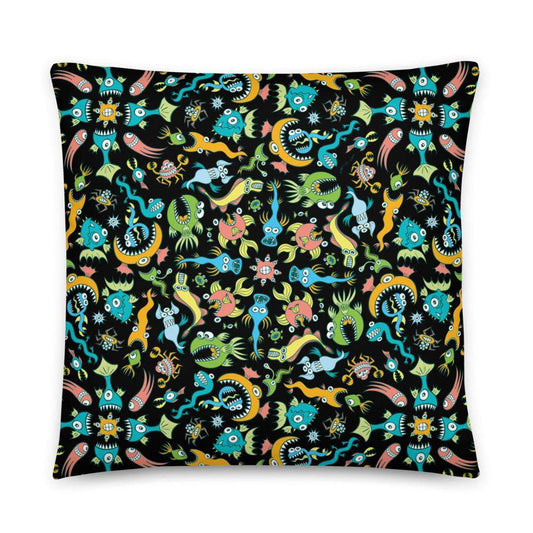 Sea creatures pattern design Basic Pillow-Basic pillows