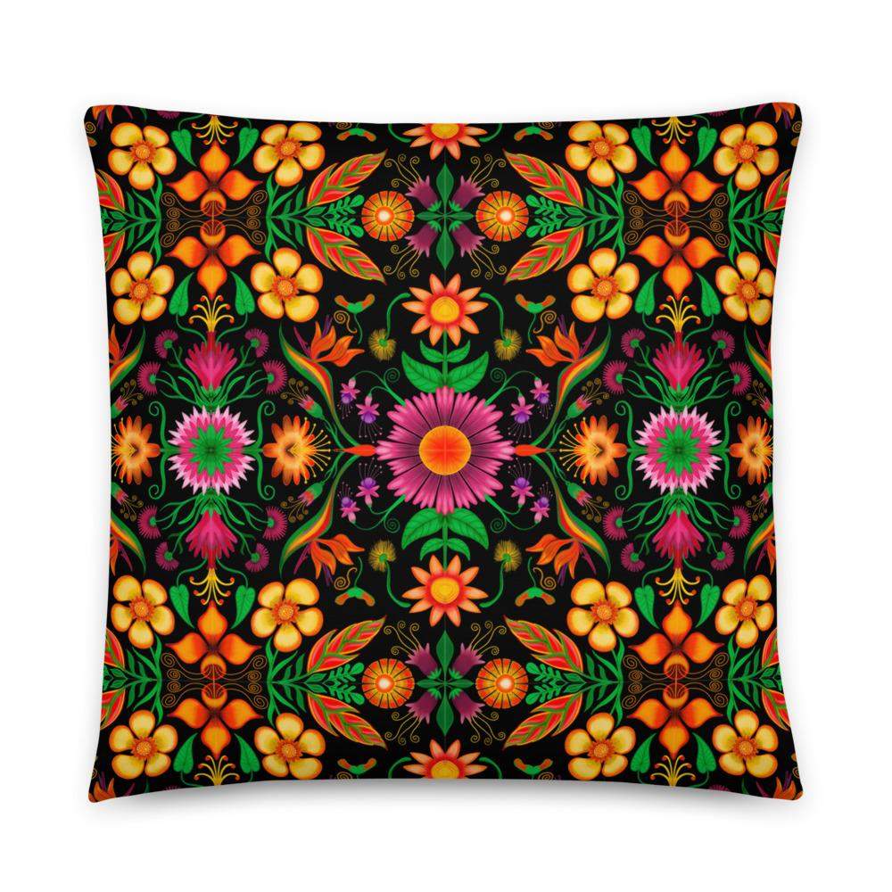 Wild flowers in a luxuriant jungle Basic Pillow-Basic pillows