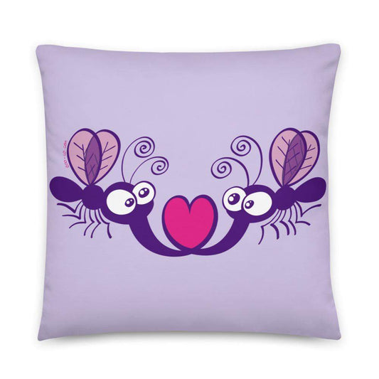 Cute mosquitoes falling in love Basic Pillow-Basic pillows