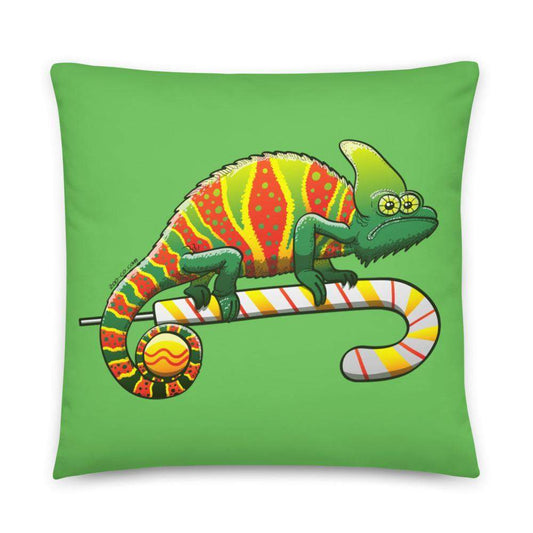 Christmas chameleon ready for the big season Basic Pillow-Basic pillows