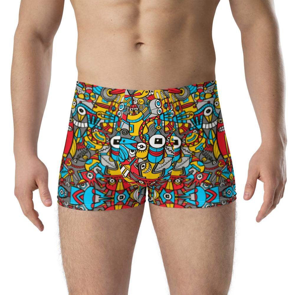 Crazy robots rising from rust in lively junk yards Boxer Briefs-Boxer briefs