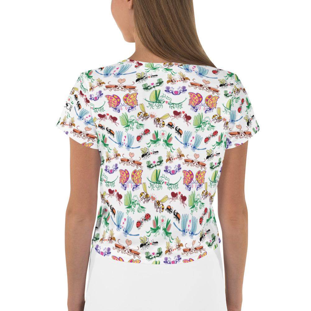 Cool insects madly in love All-Over Print Crop Tee-Crop Tees