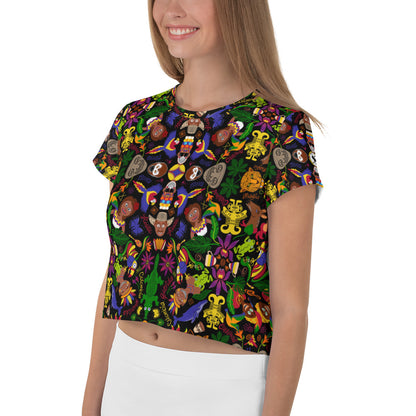 Colombia, the charm of a magical country All-Over Print Crop Tee. Side view