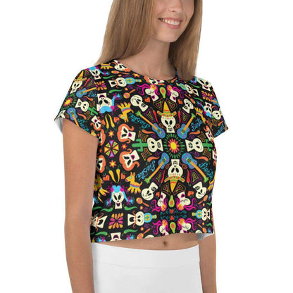 Day of the dead Mexican holiday All-Over Print Crop Tee-Crop Tees