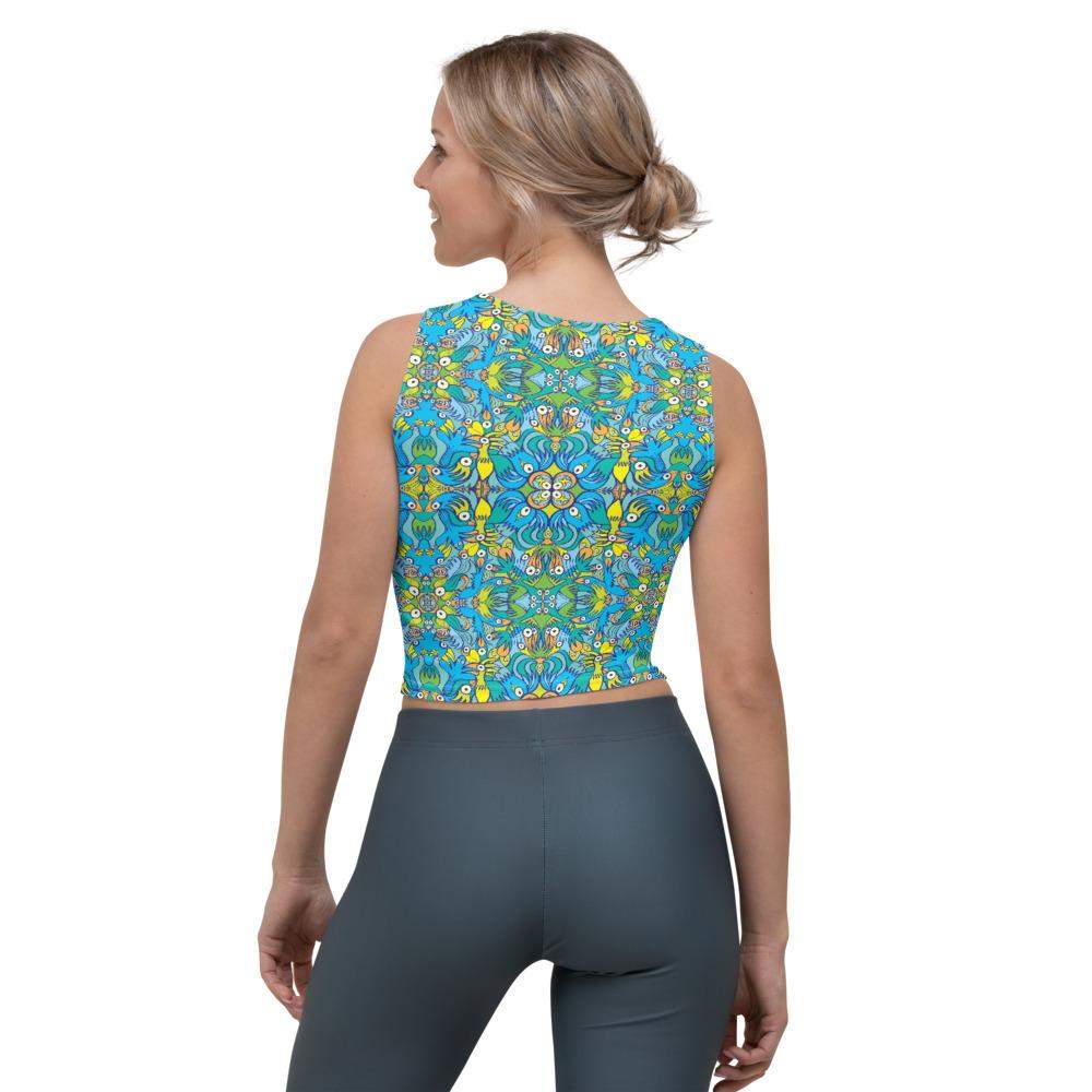 Exotic birds tropical pattern Crop Top-Crop Tops