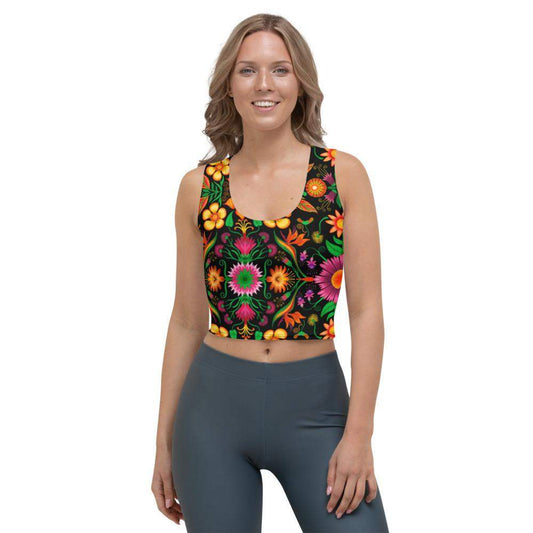 Wild flowers in a luxuriant jungle Crop Top-Crop Tops