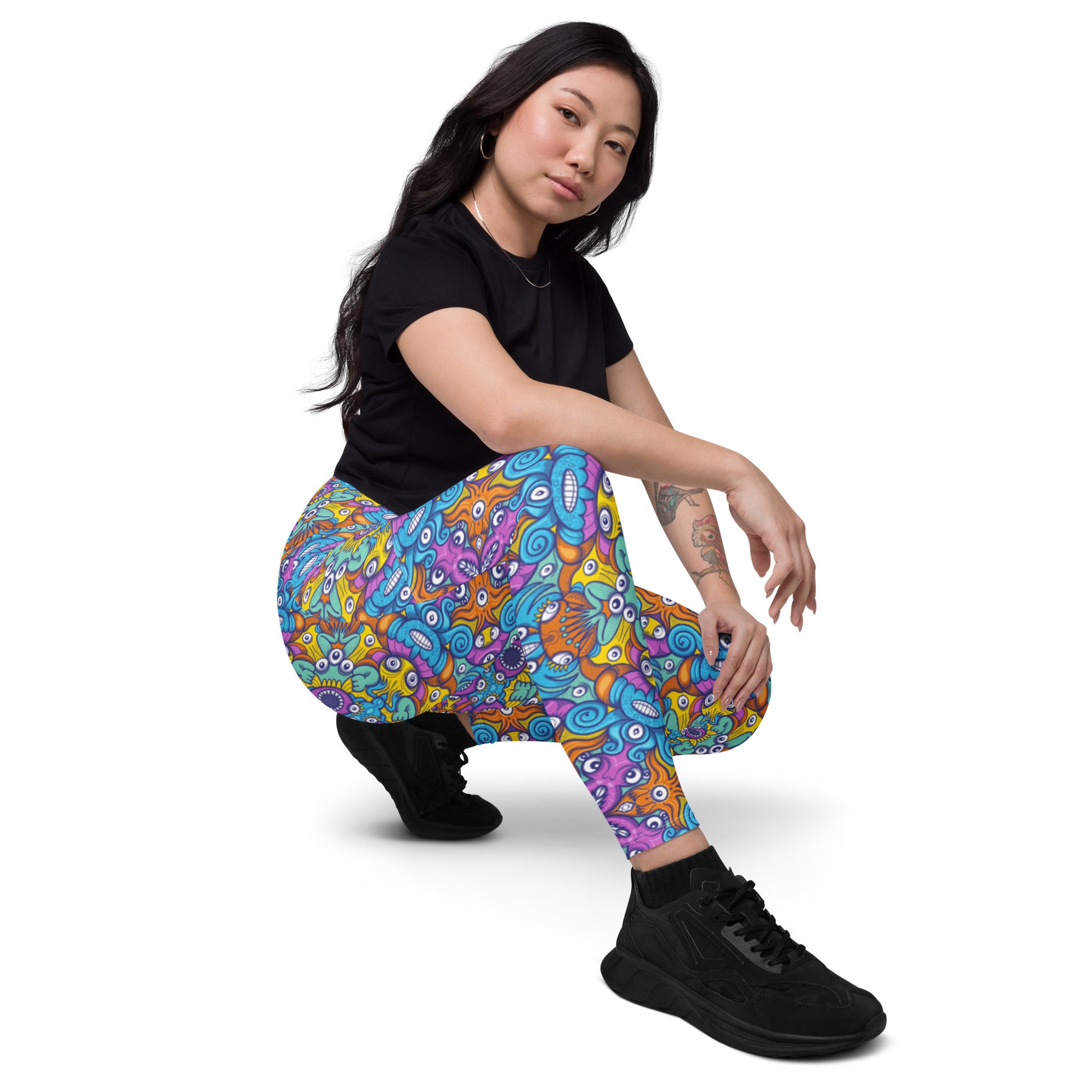 The ultimate sea beasts cast from the deep end of the ocean Crossover leggings with pockets. Lifestyle