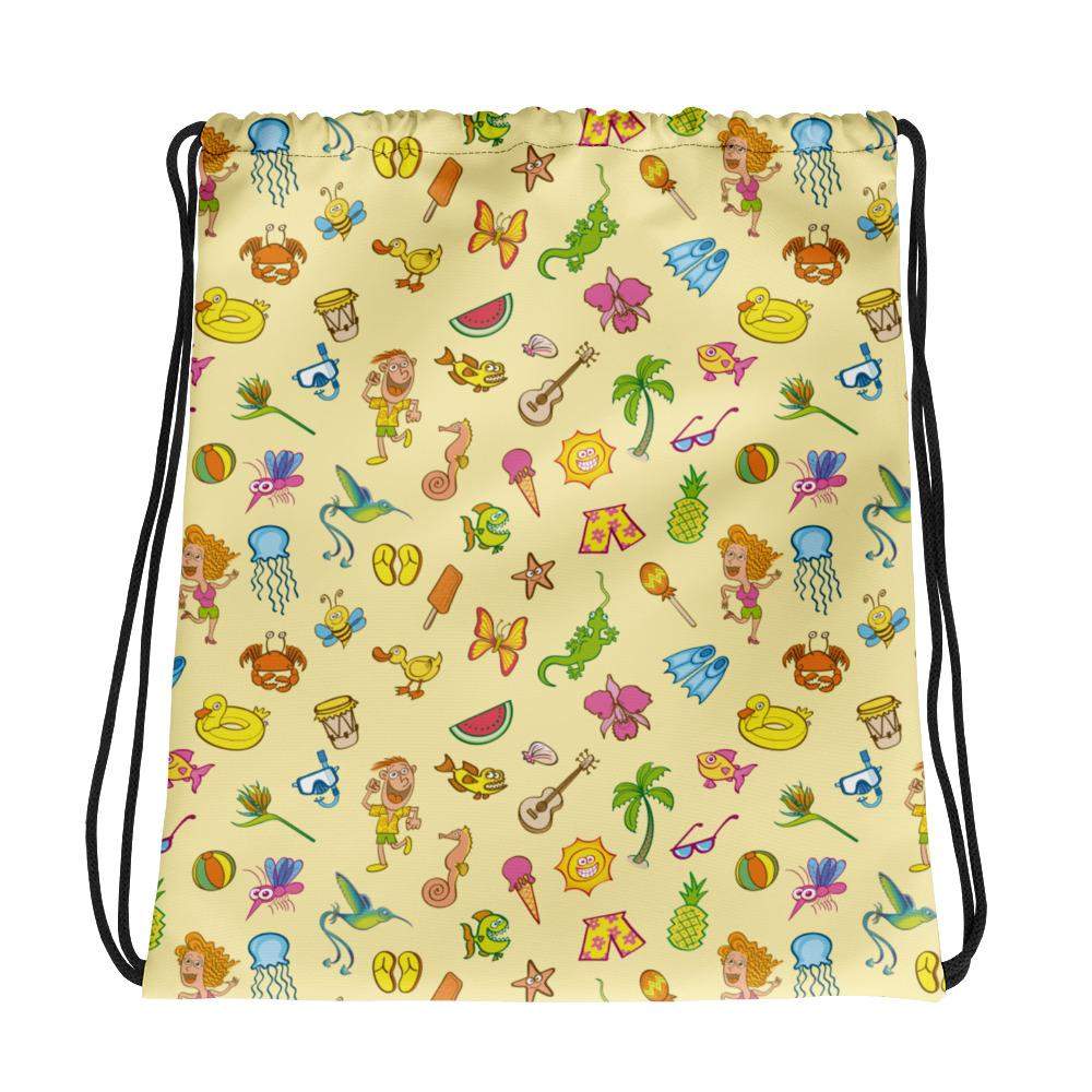 Enjoy happy summer pattern design Drawstring bag-Drawstring bags