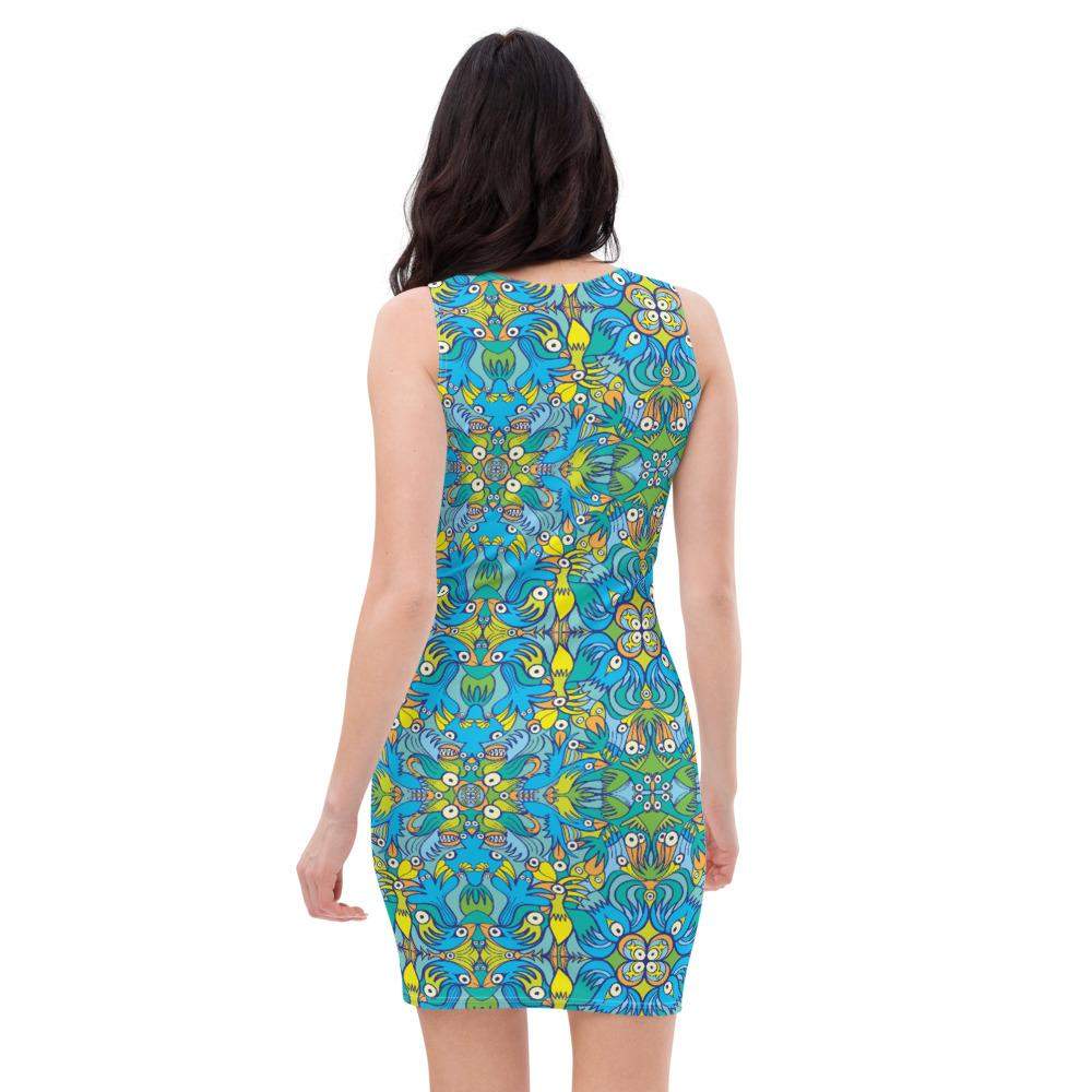 Exotic birds tropical pattern Sublimation Cut & Sew Dress-Sublimation cut & sew dresses