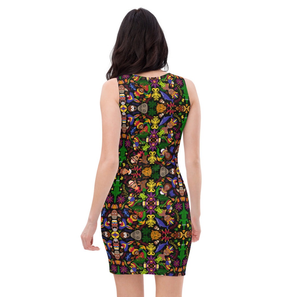 Colombia, the charm of a magical country Sublimation Cut & Sew Dress. Back view