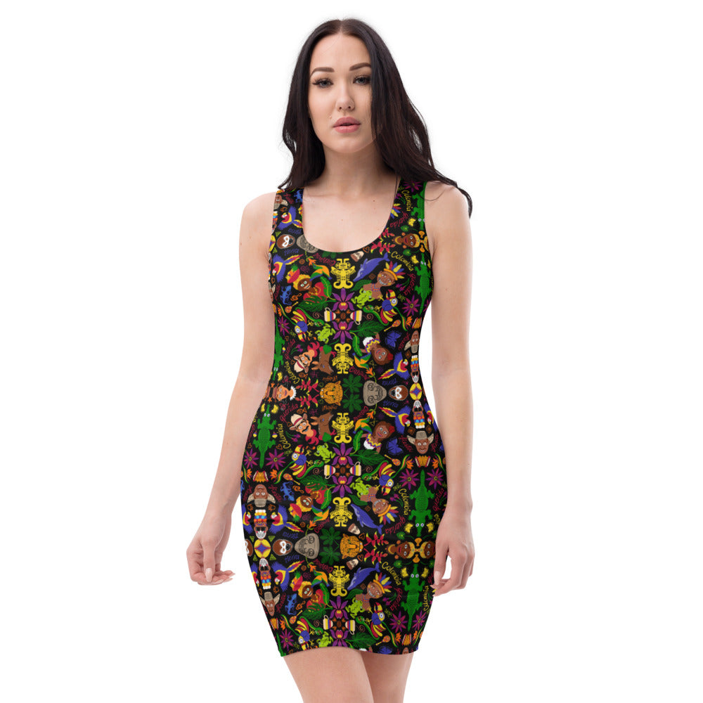 Colombia, the charm of a magical country Sublimation Cut & Sew Dress. Front view