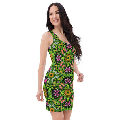 Magical garden full of flowers and insects Sublimation Cut & Sew Dress-Sublimation cut & sew dresses