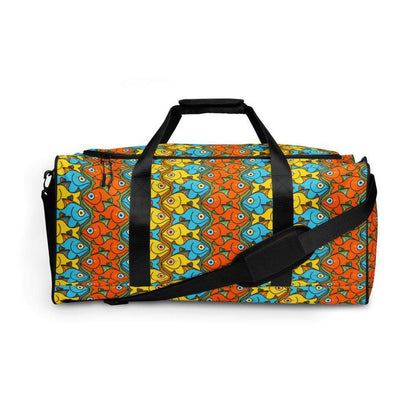 Smiling fishes colorful pattern Duffle bag-Duffle bags