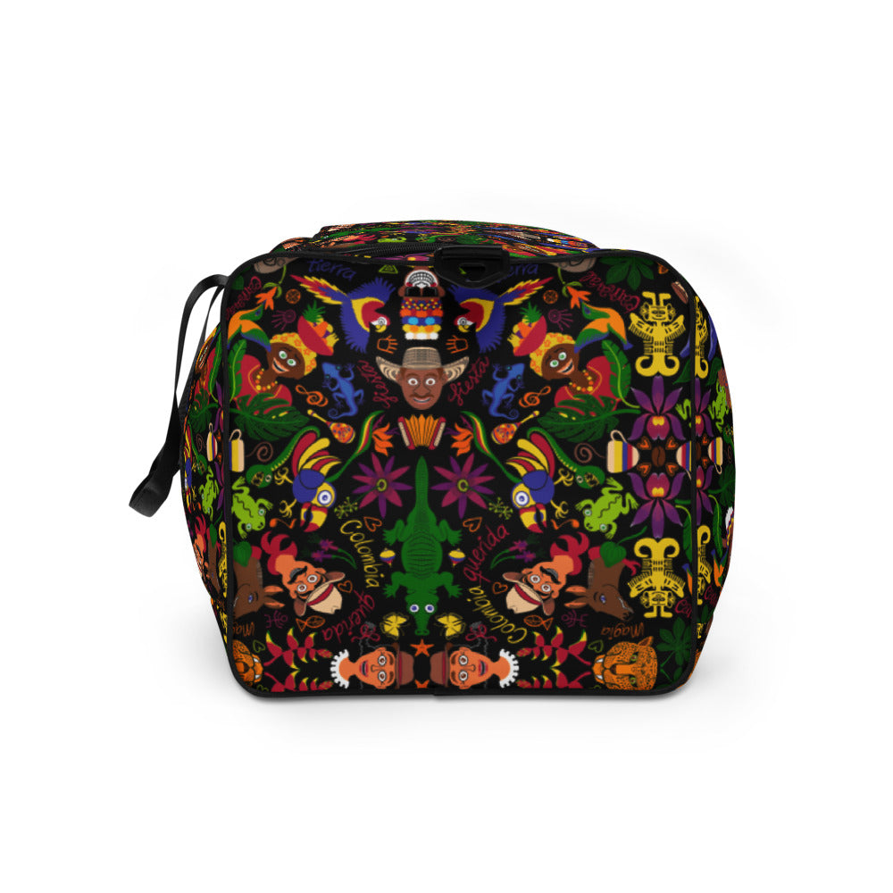 Colombia, the charm of a magical country Duffle bag. Left side
