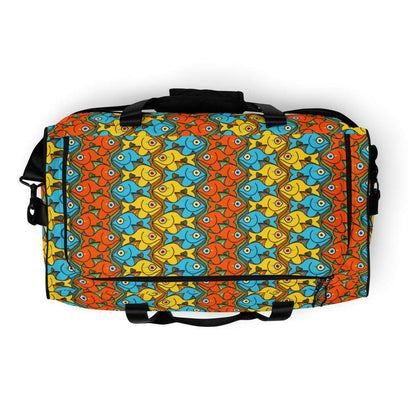 Smiling fishes colorful pattern Duffle bag-Duffle bags