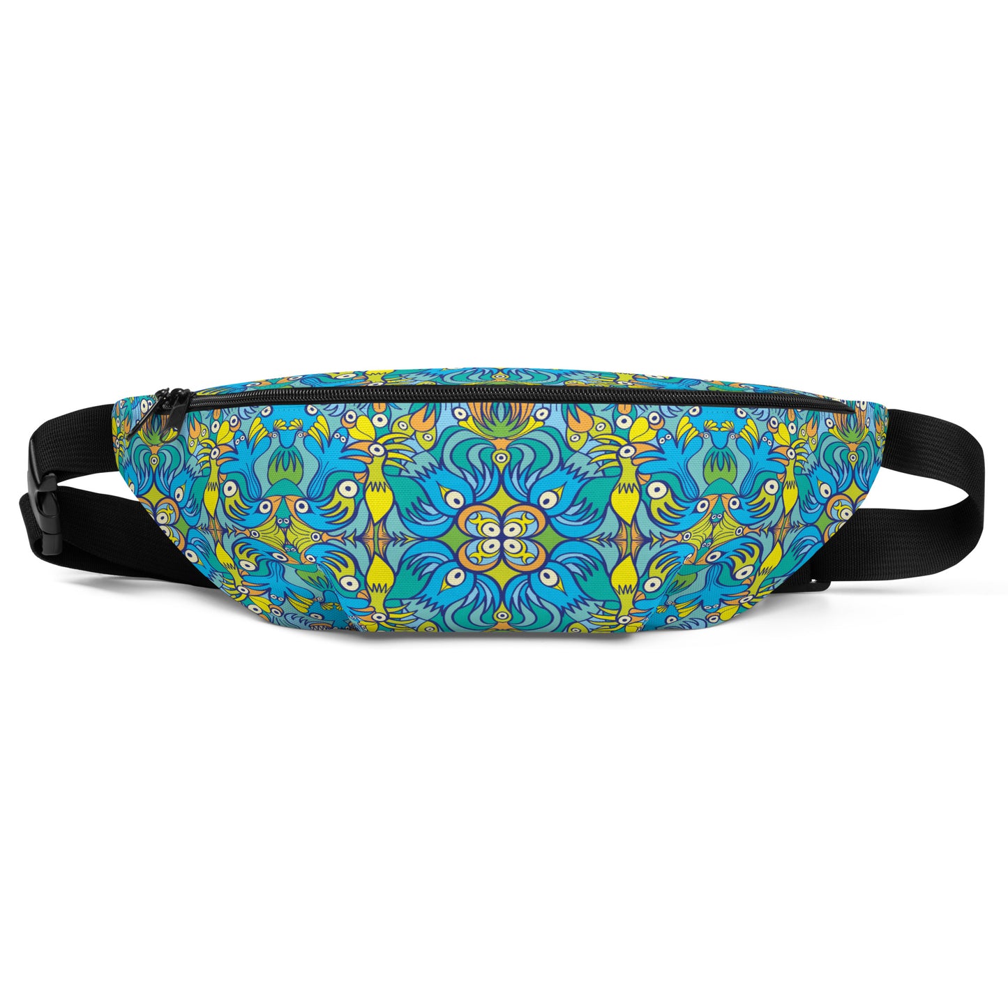 Exotic birds tropical pattern All-over print Fanny Pack. Front view