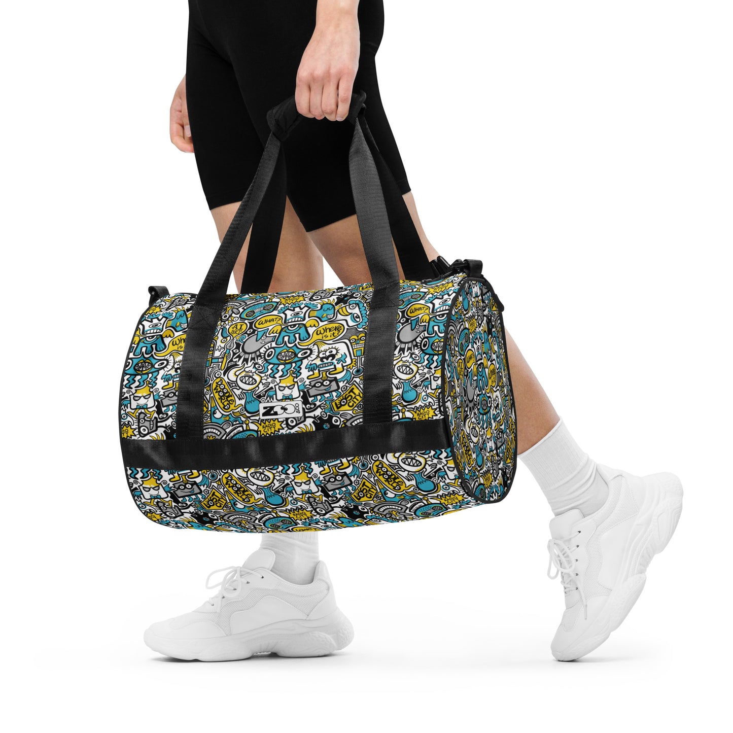 Discover a whole Doodle world buzzing in Lost city All-over print gym bag. Lifestyle