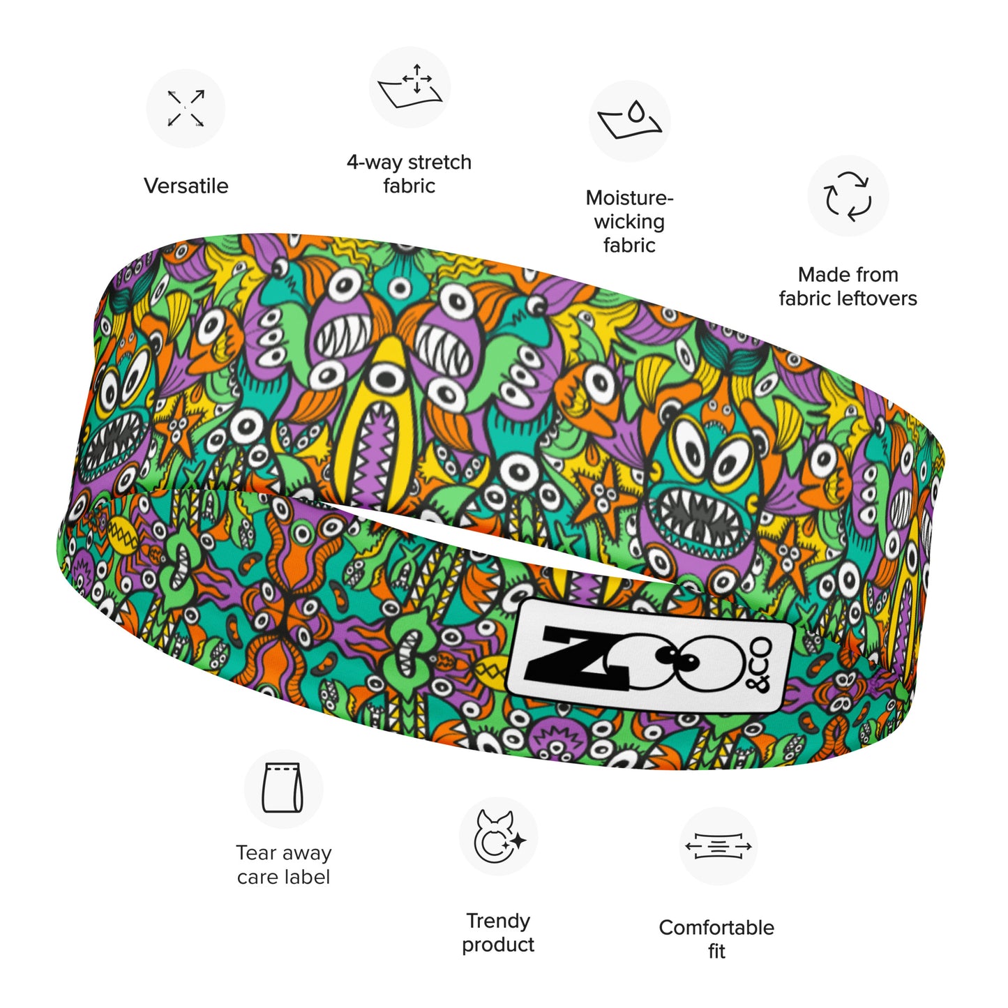 The vast ocean is full of doodle critters Headband. Specifications