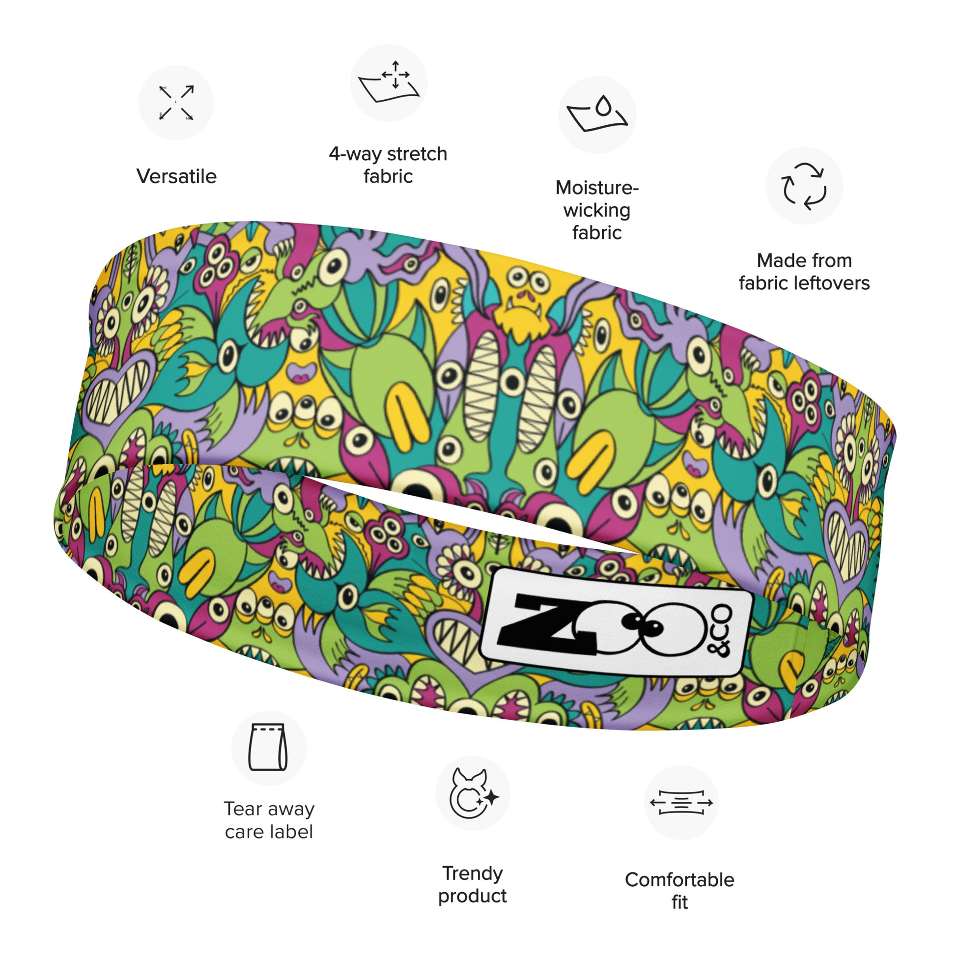 Headband All over printed with It’s life but not as we know it pattern design. Specifications