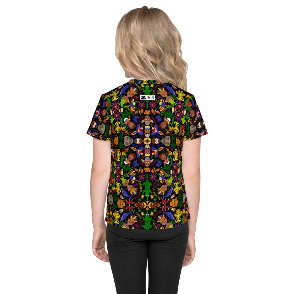Colombia, the charm of a magical country Kids crew neck t-shirt. Back view