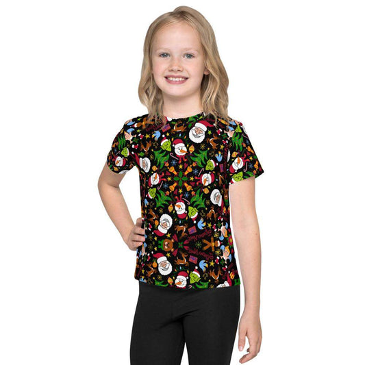 The joy of Christmas pattern design Kids crew neck t-shirt-Kids crew neck t-shirt