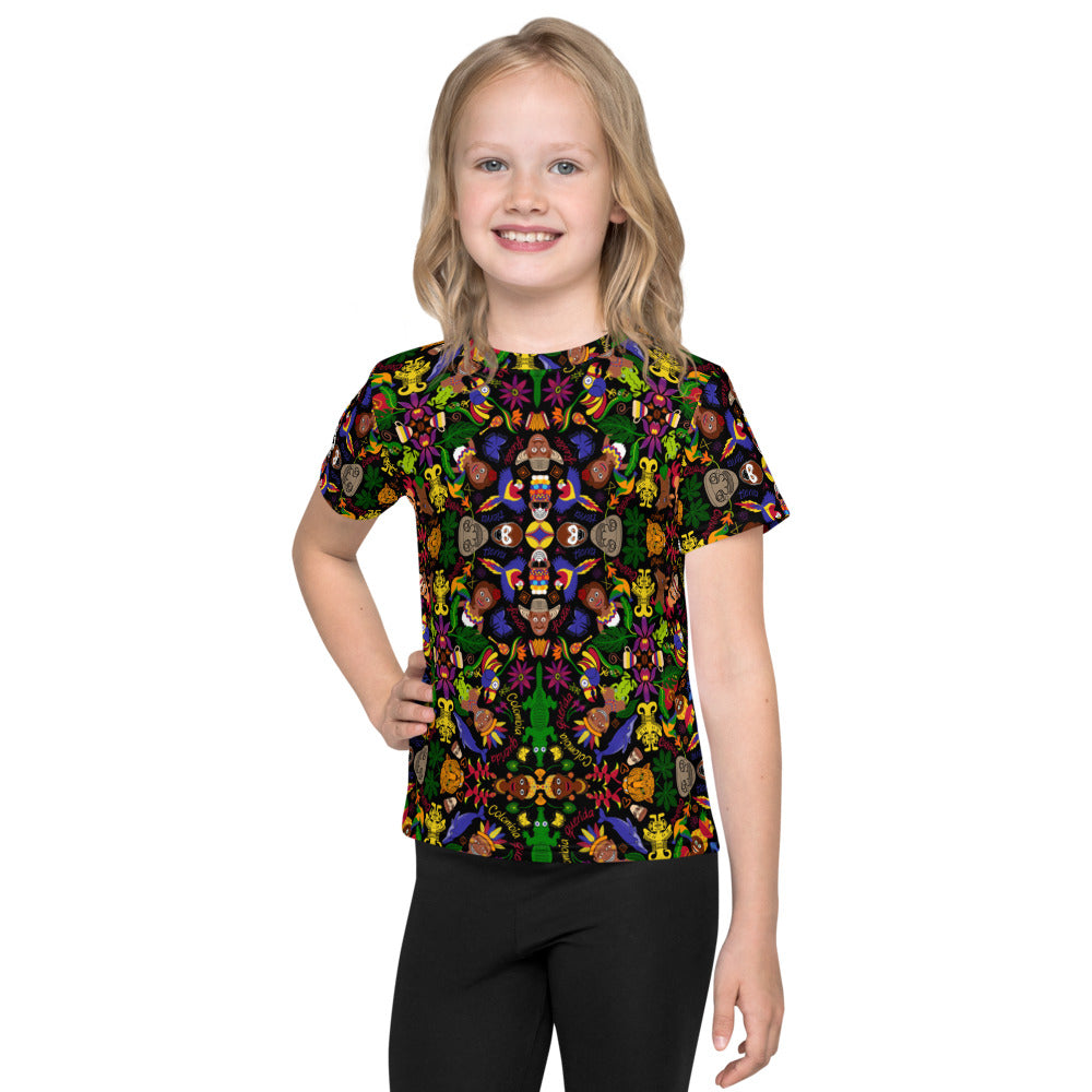 Colombia, the charm of a magical country Kids crew neck t-shirt. Front view
