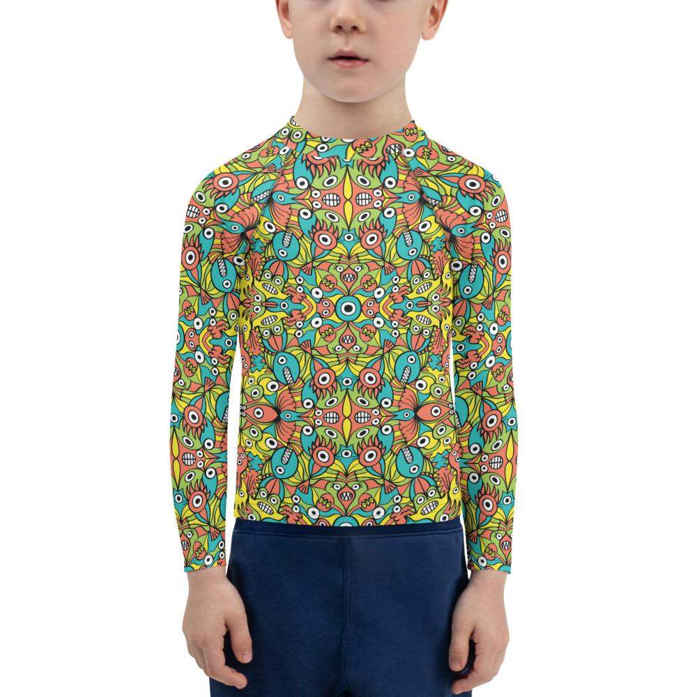 Alien monsters pattern design Kids Rash Guard – Zoo&co