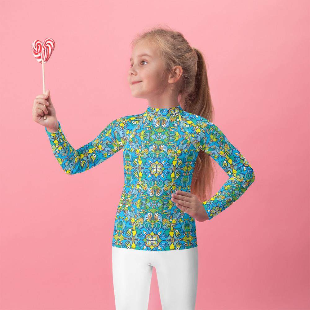 Kid Rash Guard Pattern Exotic birds tropical pattern Kids Rash Guard – Zoo&co