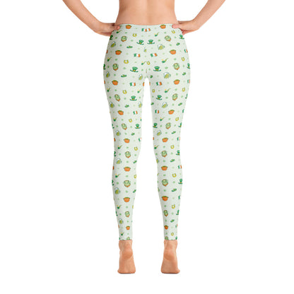 Celebrate Saint Patrick's Day in style All-over print Leggings. Back view