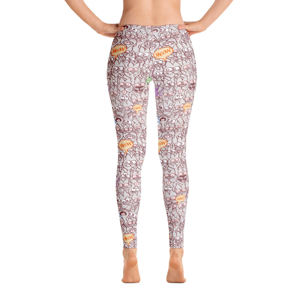 Exclusive design only for real cat lovers All over print Leggings. Back view