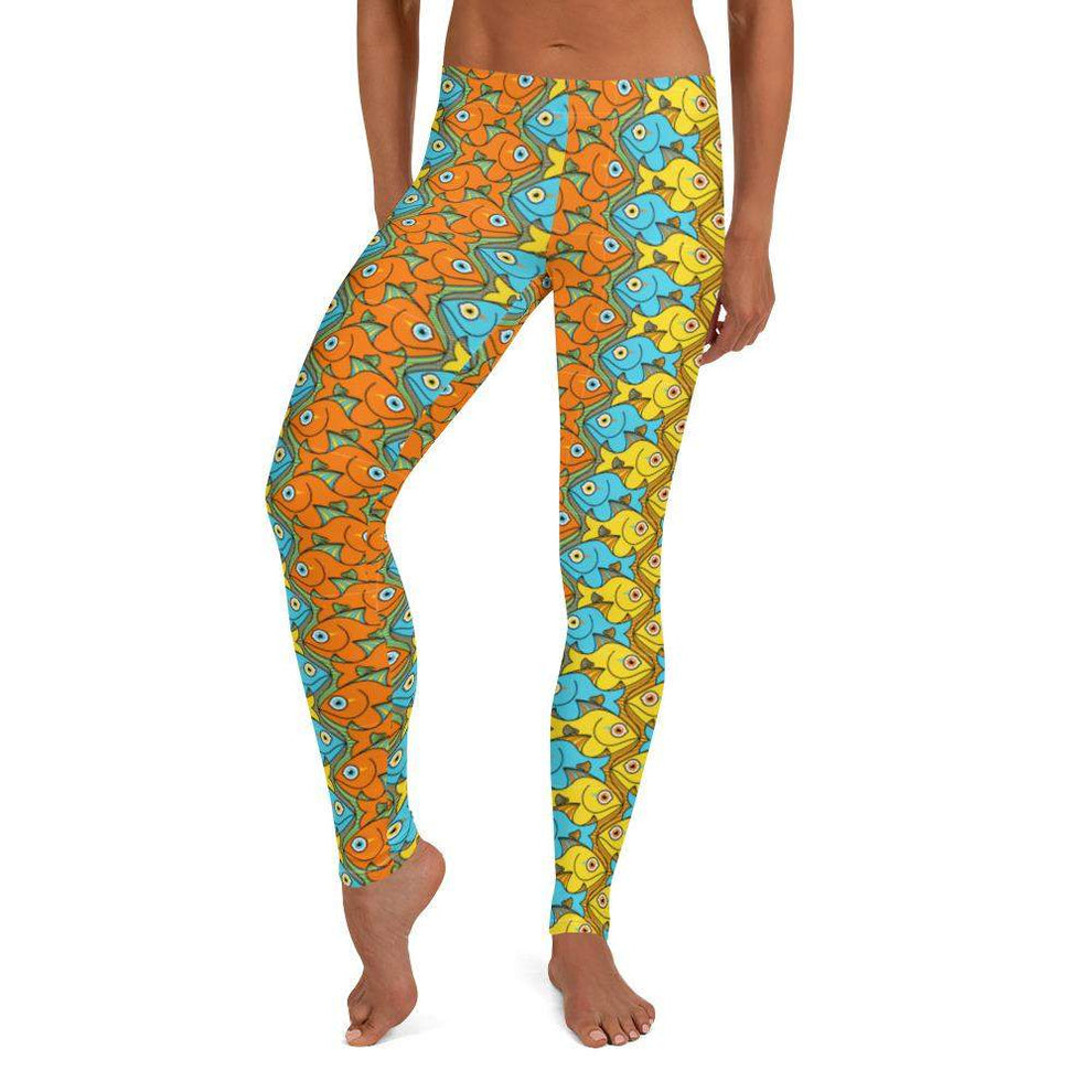 Smiling colorful fishes pattern Leggings Zoo&co