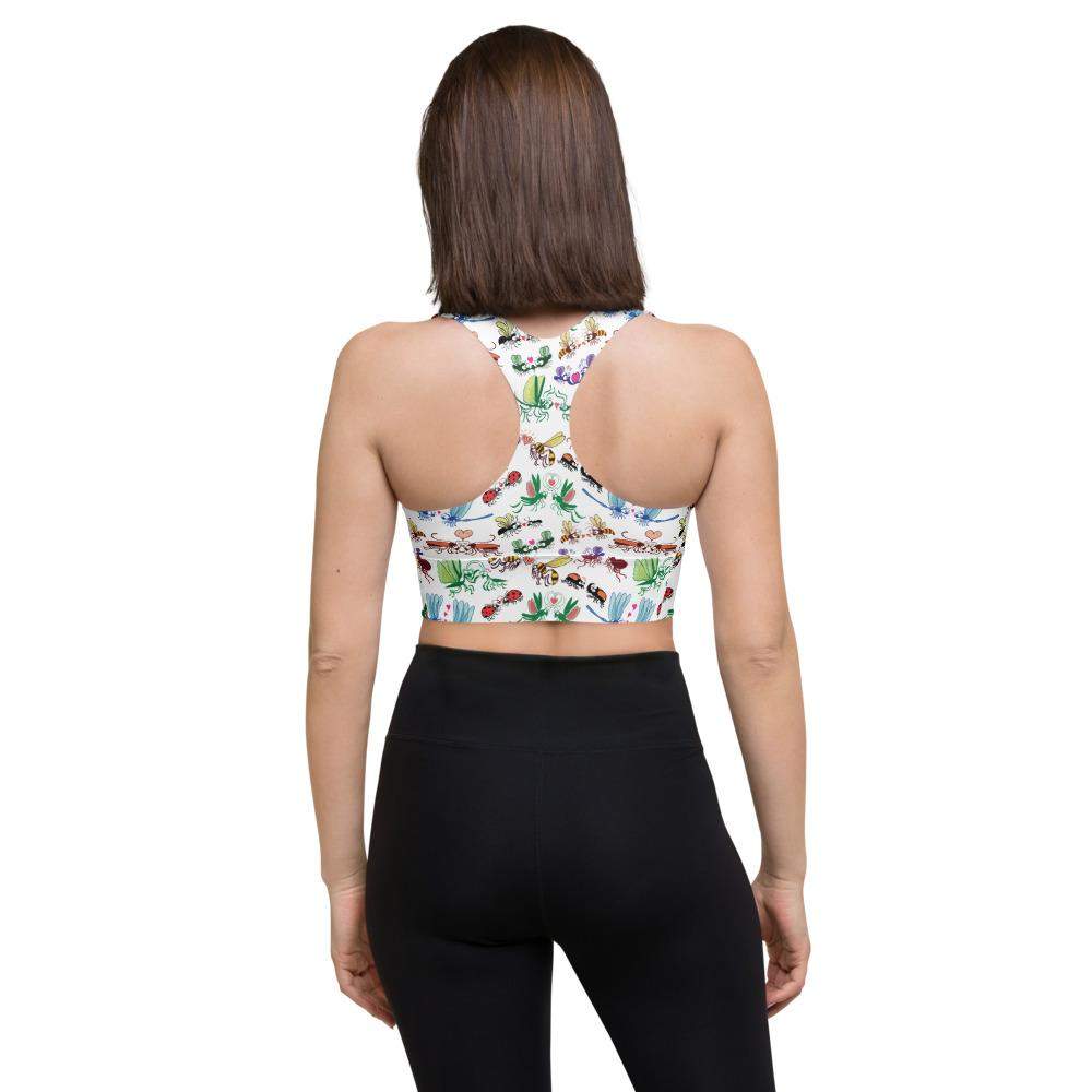Cool insects madly in love Longline sports bra-Longline sports bras