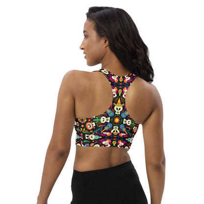 Day of the dead Mexican holiday Longline sports bra-Longline sports bras