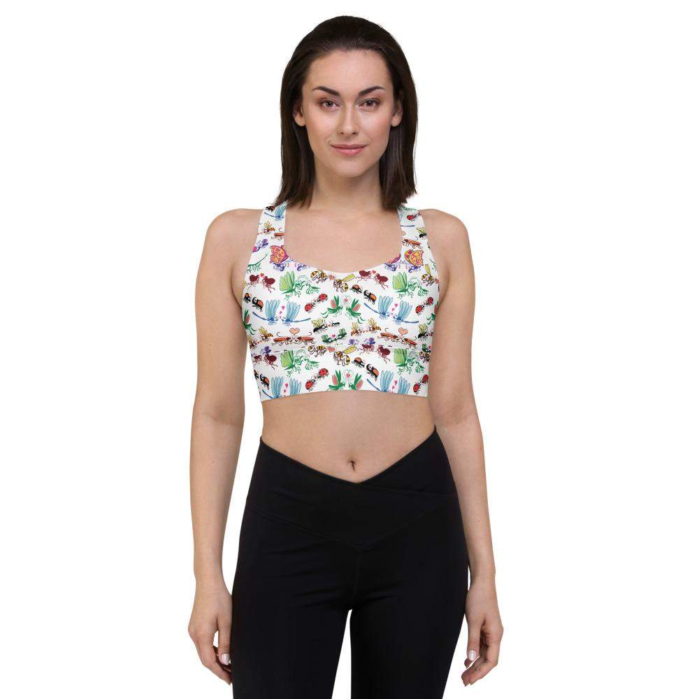 Cool insects madly in love Longline sports bra-Longline sports bras