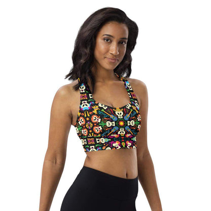 Day of the dead Mexican holiday Longline sports bra-Longline sports bras