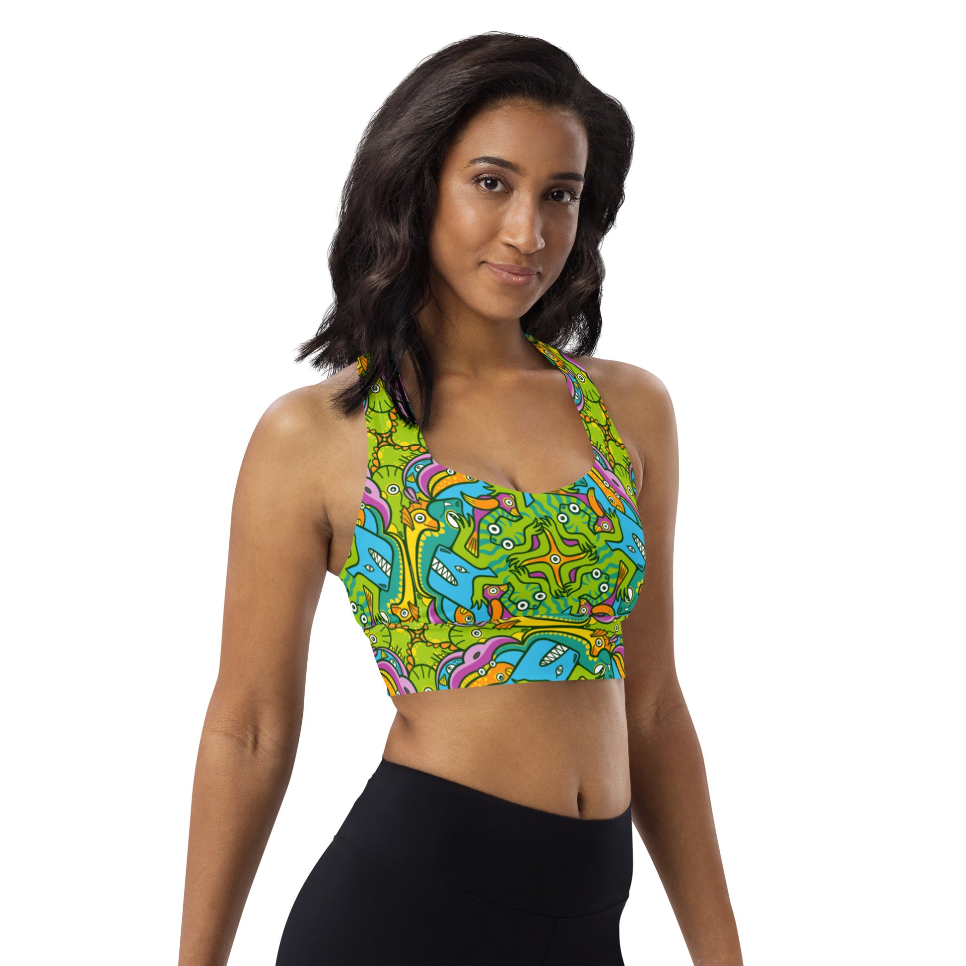 To keep calm and doodle is more than just doodling Longline sports bra. Right front side