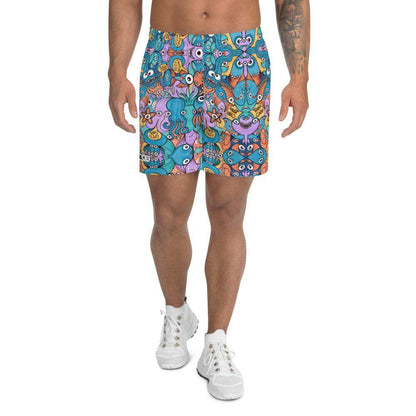 Wake up, time to take care of our sea Men's Athletic Long Shorts-Athletic long shorts