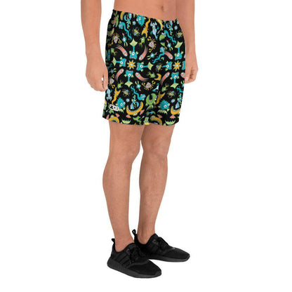 Sea creatures pattern design Men's Athletic Long Shorts-Athletic long shorts