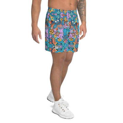 Wake up, time to take care of our sea Men's Athletic Long Shorts-Athletic long shorts