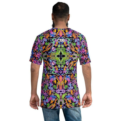 Eccentric critters in a lively crazy festival Men's T-shirt-All-over print T-Shirts
