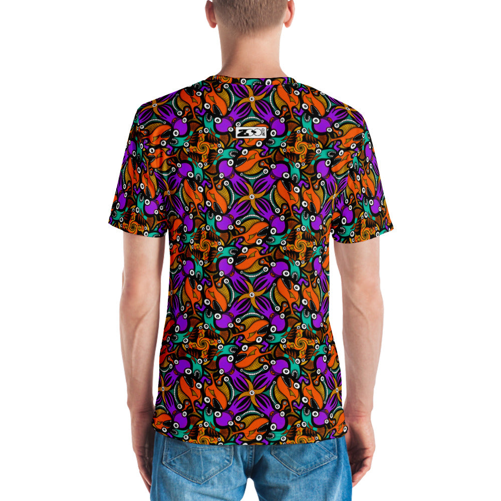 Mesmerizing creatures straight from the deep ocean Men's All-over print t-shirt. Back view
