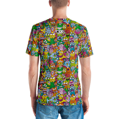 Terrific Halloween creatures ready for a horror movie All-over print Men's t-shirt. Back view