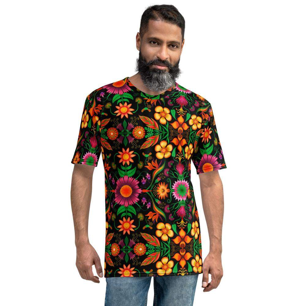 Wild flowers in a luxuriant jungle Men's T-shirt-All-over print T-Shirts