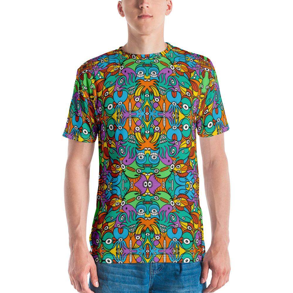 Fantastic doodle world full of weird creatures Men's T-shirt-All-over print T-Shirts