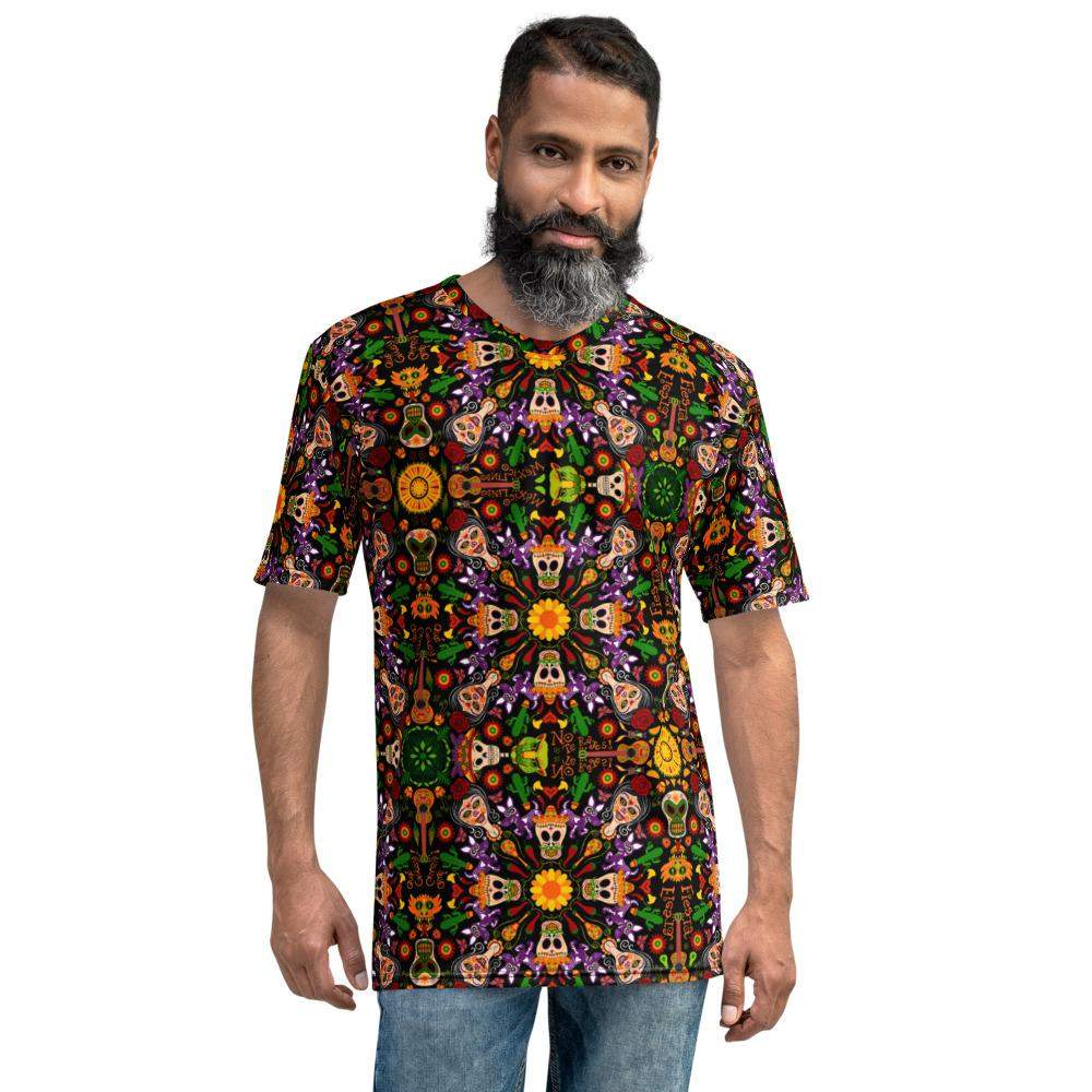 Mexican skulls celebrating the Day of the dead Men's T-shirt-All-over print T-Shirts