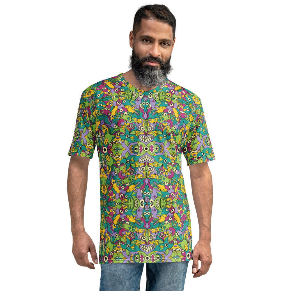 It’s life but not as we know it pattern design Men's T-shirt. Front view