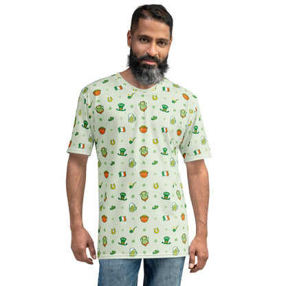 Celebrate Saint Patrick's Day in style pattern design Men's T-shirt. Front view